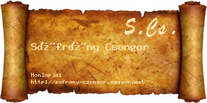 Sáfrány Csongor névjegykártya